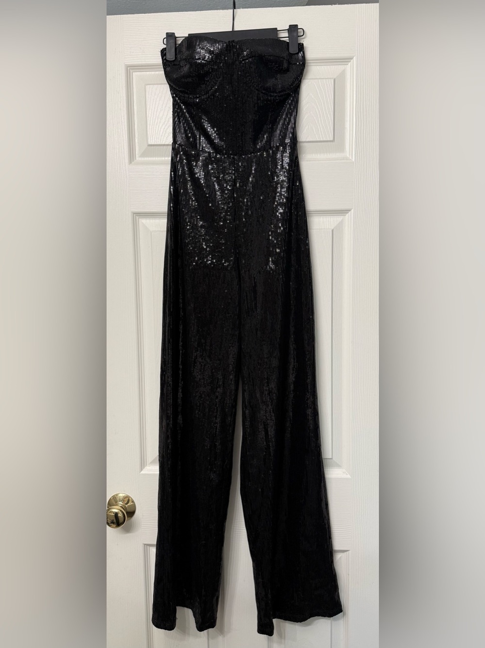 Forever 21 Black Sequin Wide-Leg Jumpsuit